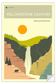 Selvklæbende plakat Yellowstone Canyon