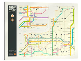 Tableau en plexi-alu NEW YORK STATE HIGHWAY MAP