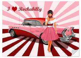 Vinilo para la pared I love Rockabilly