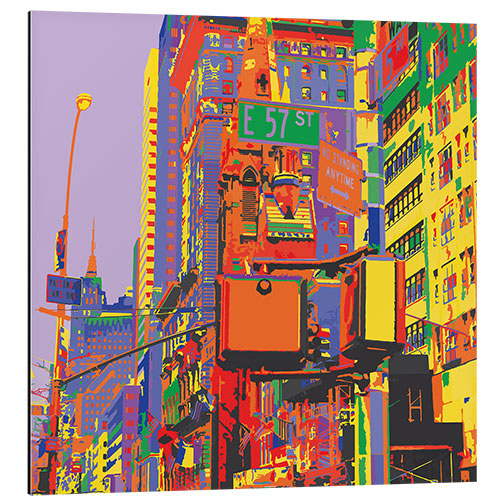 Aluminium print Pop Art New York City