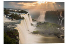 Foam board print Sunset at Iguazu Falls