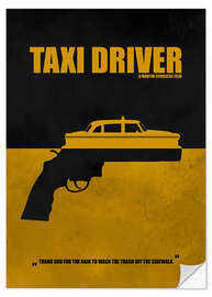 Selvklebende plakat Taxi Driver - Minimal Alternative Design