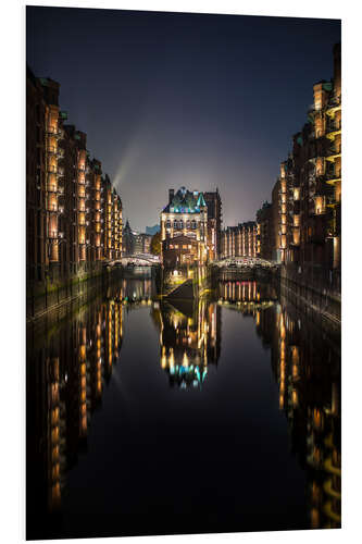 Quadro em PVC Hamburg at night