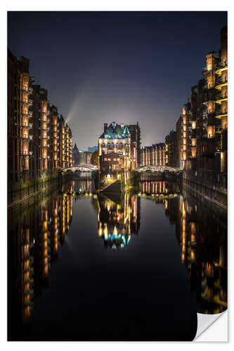 Självhäftande poster Hamburg at night