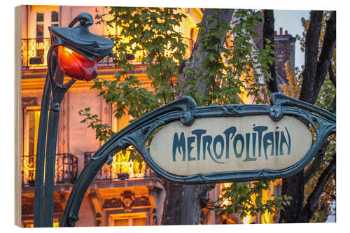 Wood print Paris Metropolitain