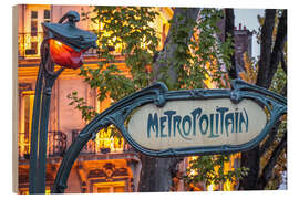 Wood print Paris Metropolitain