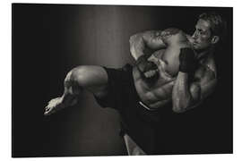 Magnettafel Kickboxer holt aus