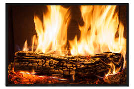 Gerahmter Kunstdruck brennender Ast