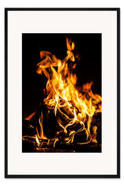 Gerahmter Kunstdruck Kaminfeuer