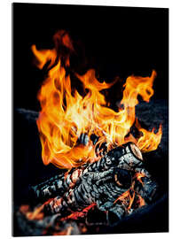 Acrylic print blazing flames