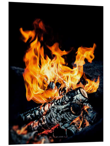 PVC print blazing flames