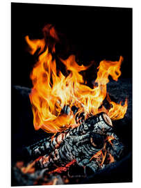 Foam board print blazing flames