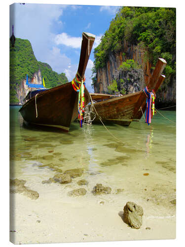 Canvas print decorated boats