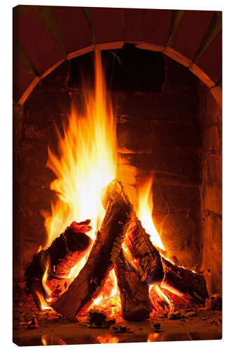 Canvas print Wood in the fireplace