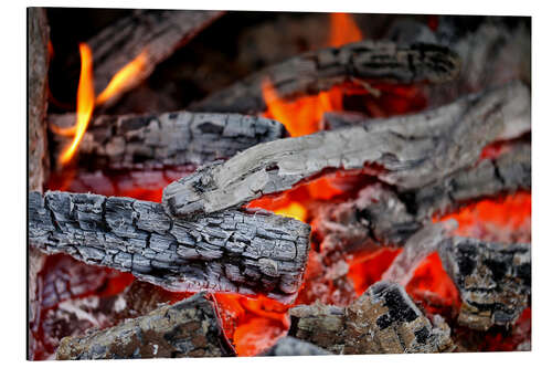 Aluminium print Wood in the fireplace