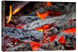 Leinwandbild Holzscheite im Kamin