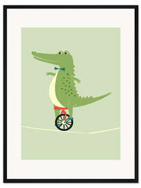 Gerahmter Kunstdruck Seiltänzer-Krokodil