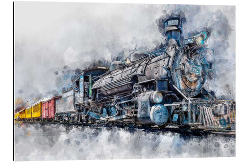 Quadro em plexi-alumínio Steam locomotive Durango and Silverton Narrow Gauge Railroad - Colorado - USA