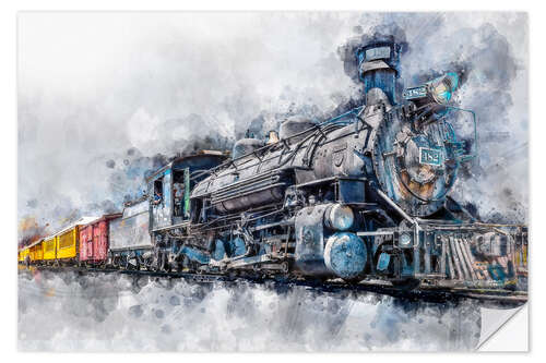 Wall sticker Steam locomotive Durango and Silverton Narrow Gauge Railroad - Colorado - USA