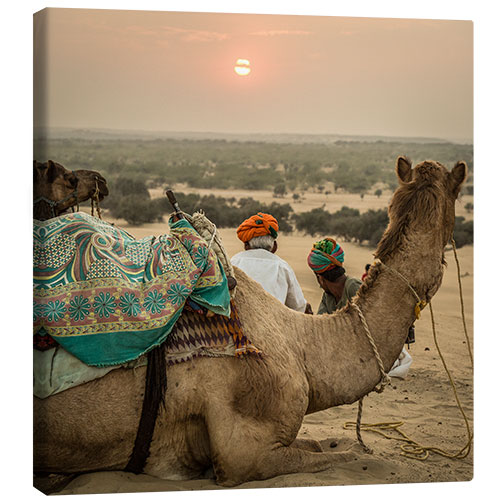 Canvas-taulu Sunset in the Thar Desert