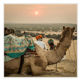 Poster  Coucher de soleil dans le désert de Thar - Sebastian Rost
