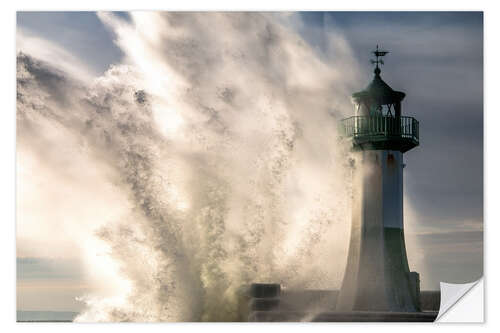 Selvklebende plakat Winter storm in Sassnitz