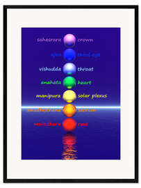 Plakat artystyczny premium w ramie Chakras with water