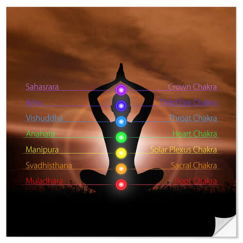 Wall sticker Chakras in evening sky