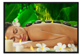 Gerahmter Kunstdruck Hot Stones Wellness