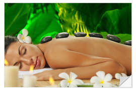 Sticker mural Massage aux pierres chaudes