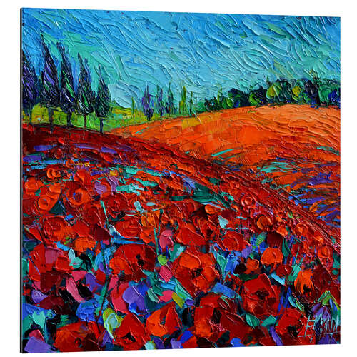 Tableau en aluminium Champ de coquelicots