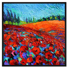 Gerahmter Kunstdruck Mohnfeld