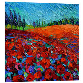 Foam board print Field of poppies