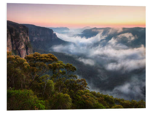 Foam board print Misty Mountains