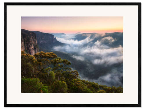 Impresión de arte enmarcada Misty Mountains