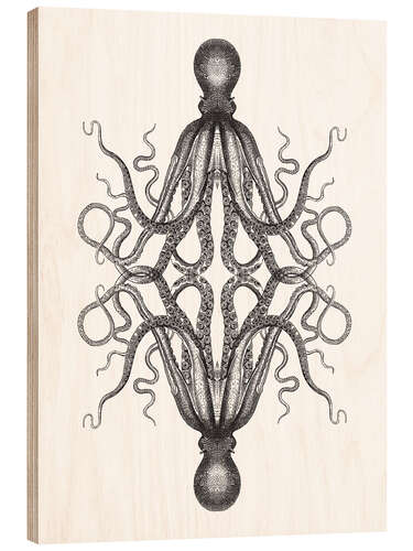 Holzbild Octopus Illustration