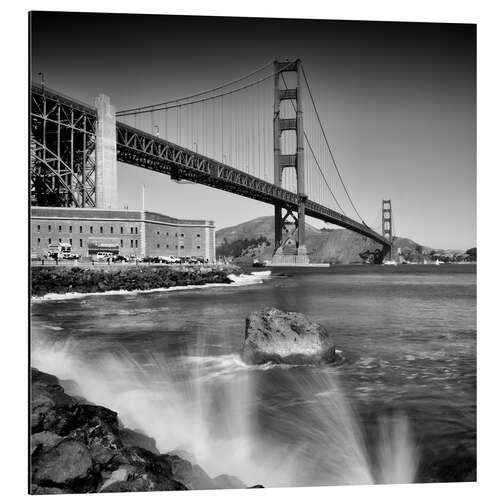 Aluminiumsbilde Golden Gate Bridge with breakers