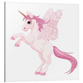 Tableau en aluminium Ma licorne rose