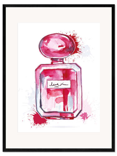 Gerahmter Kunstdruck pinker Flakon