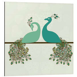 Stampa su alluminio two peacocks