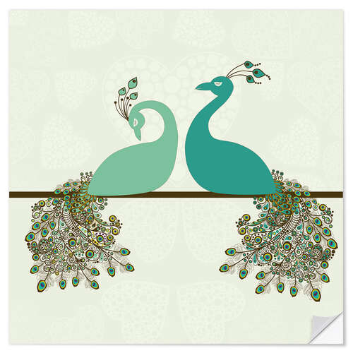 Sisustustarra two peacocks