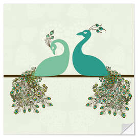 Sisustustarra two peacocks