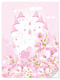 Wall sticker Pink fairy tale castle