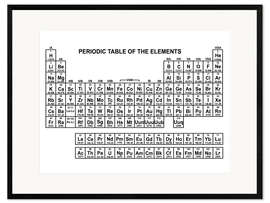 Impression artistique encadrée Periodic table of the elements (anglais)