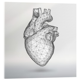 Akrylbilde  polygone heart