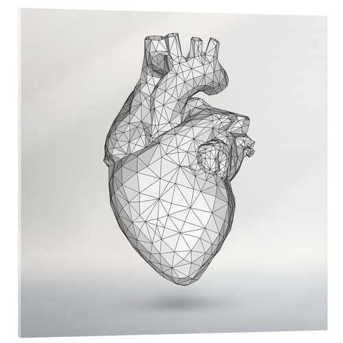 Acrylic print polygone heart