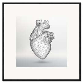 Stampa artistica con cornice polygone heart