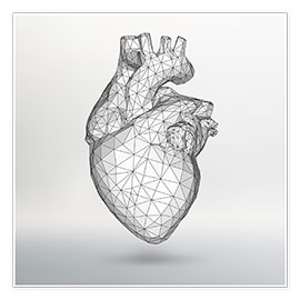 Plakat polygone heart
