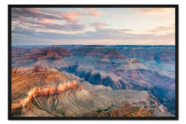 Gerahmter Kunstdruck Sonnenuntergang über dem Grand Canyon Südrand, USA