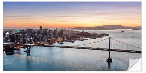 Naklejka na ścianę Aerial view of San Francisco at sunset, USA